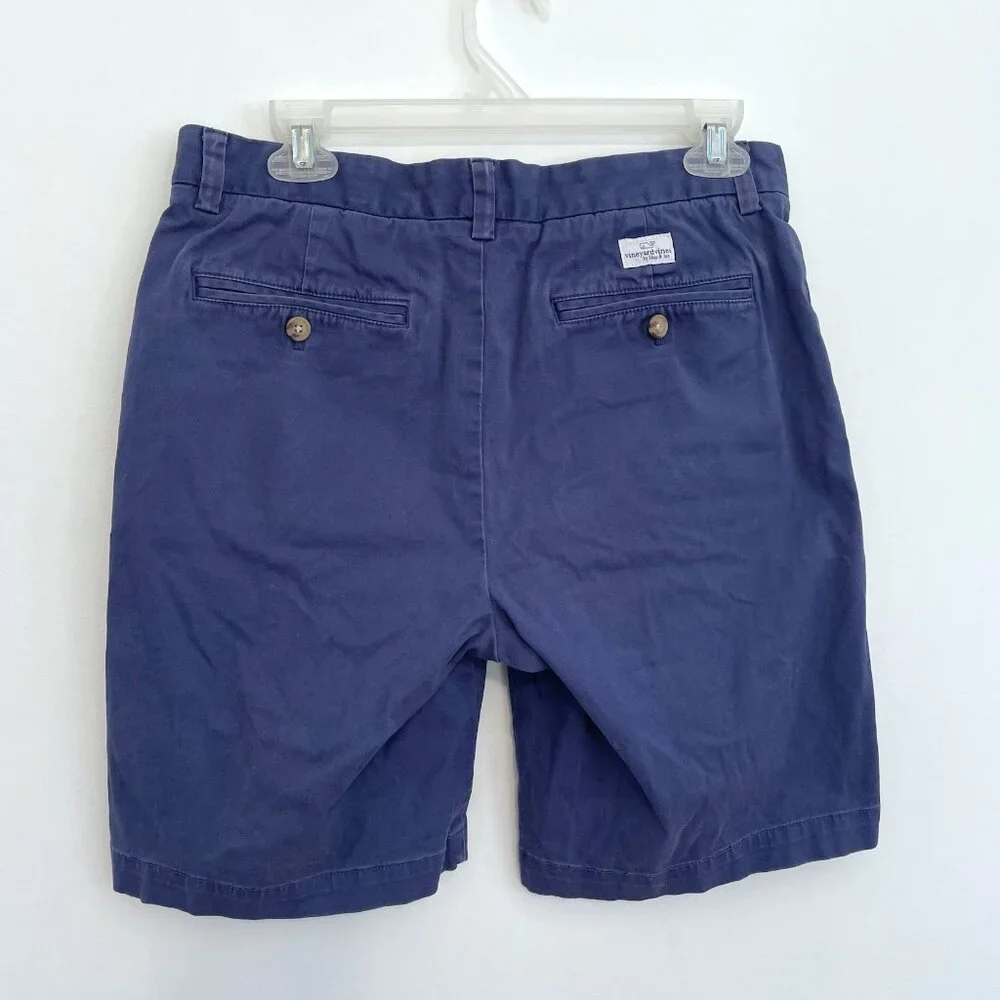 VINEYARD VINES Mens 9 Inch Stretch Breaker Shorts Blue Cotton Blend Chino Shorts